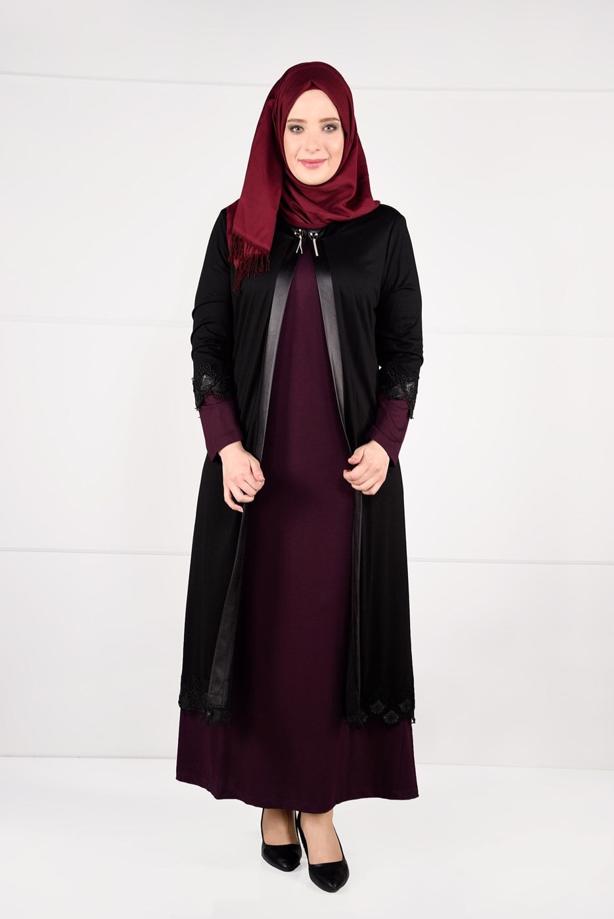 Vêtements hijab ROUGE BORDEAUX ROBE & COSTUME À GUIPURES 2657  - TRENDTESETTÜR