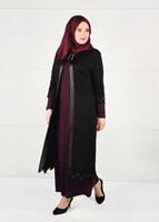 Vêtements hijab ROUGE BORDEAUX ROBE & COSTUME À GUIPURES 2657 
