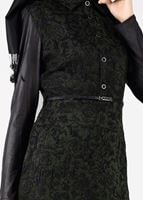 Tesettür giyim HAKİ ÇITÇITLI JAKARLI ELBİSE 4796