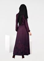 Tesettür giyim MÜRDÜM EKOSE DEGRADELİ ELBİSE 4848