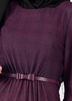 Tesettür giyim MÜRDÜM EKOSE DEGRADELİ ELBİSE 4848