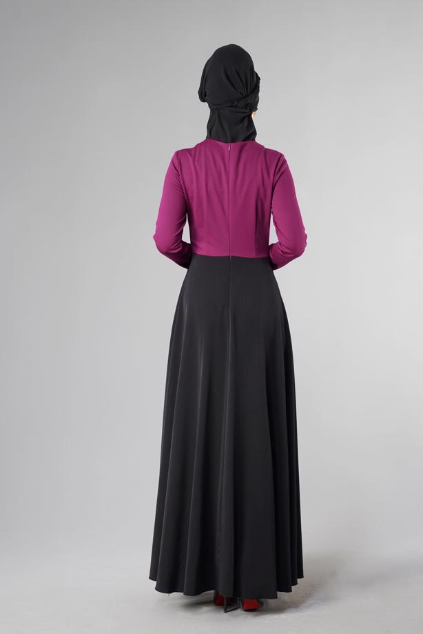 Vêtements hijab  GUIPURED FLARE DRESS 4902  - TRENDTESETTÜR