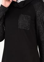 Tesettür giyim SİYAH ŞAL YAKA CEPLİ ELBİSE 4938