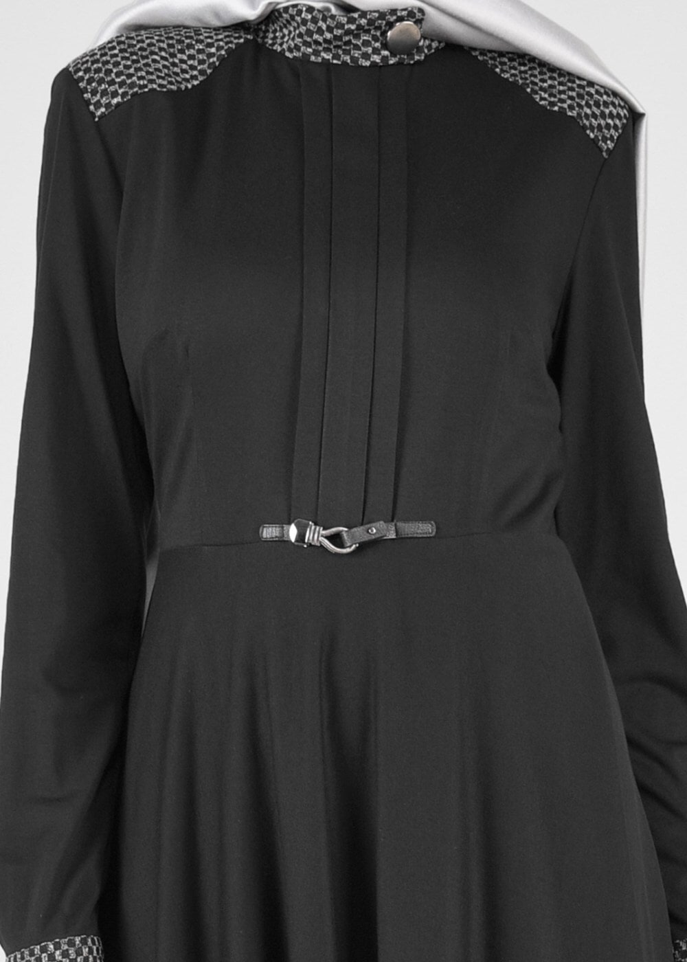 Tesettür giyim SİYAH KLOŞ ELBİSE 4961