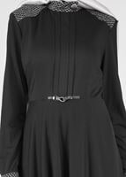 Tesettür giyim SİYAH KLOŞ ELBİSE 4961