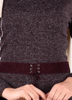 Tesettür giyim MÜRDÜM KEMERLİ ŞAL YAKA ELBİSE 4987