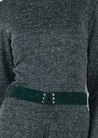 Tesettür giyim YEŞİL KEMERLİ ŞAL YAKA ELBİSE 4987