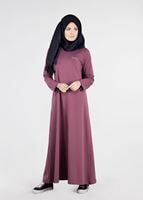 Tesettür giyim BORDO YAZI DETAYLI SPOR ELBİSE 8841