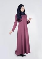 Tesettür giyim BORDO YAZI DETAYLI SPOR ELBİSE 8841