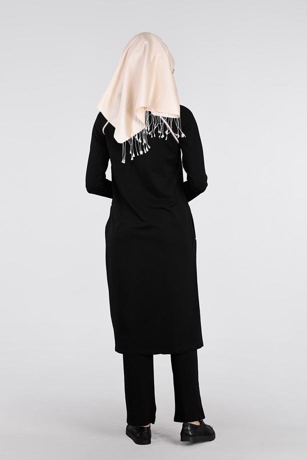 Hijab clothing BLACK REGLAN TRACKSUIT 31104 - TRENDTESETTÜR