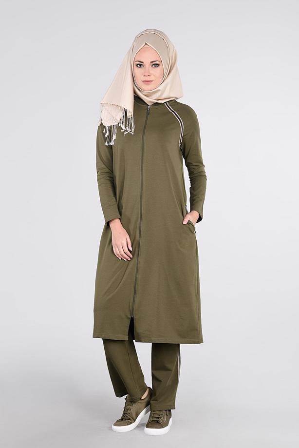 Hijab clothing KHAKI REGLAN TRACKSUIT 31104 - TRENDTESETTÜR