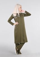 Tesettür giyim HAKİ REGLAN EŞOFMAN TAKIM 31104 