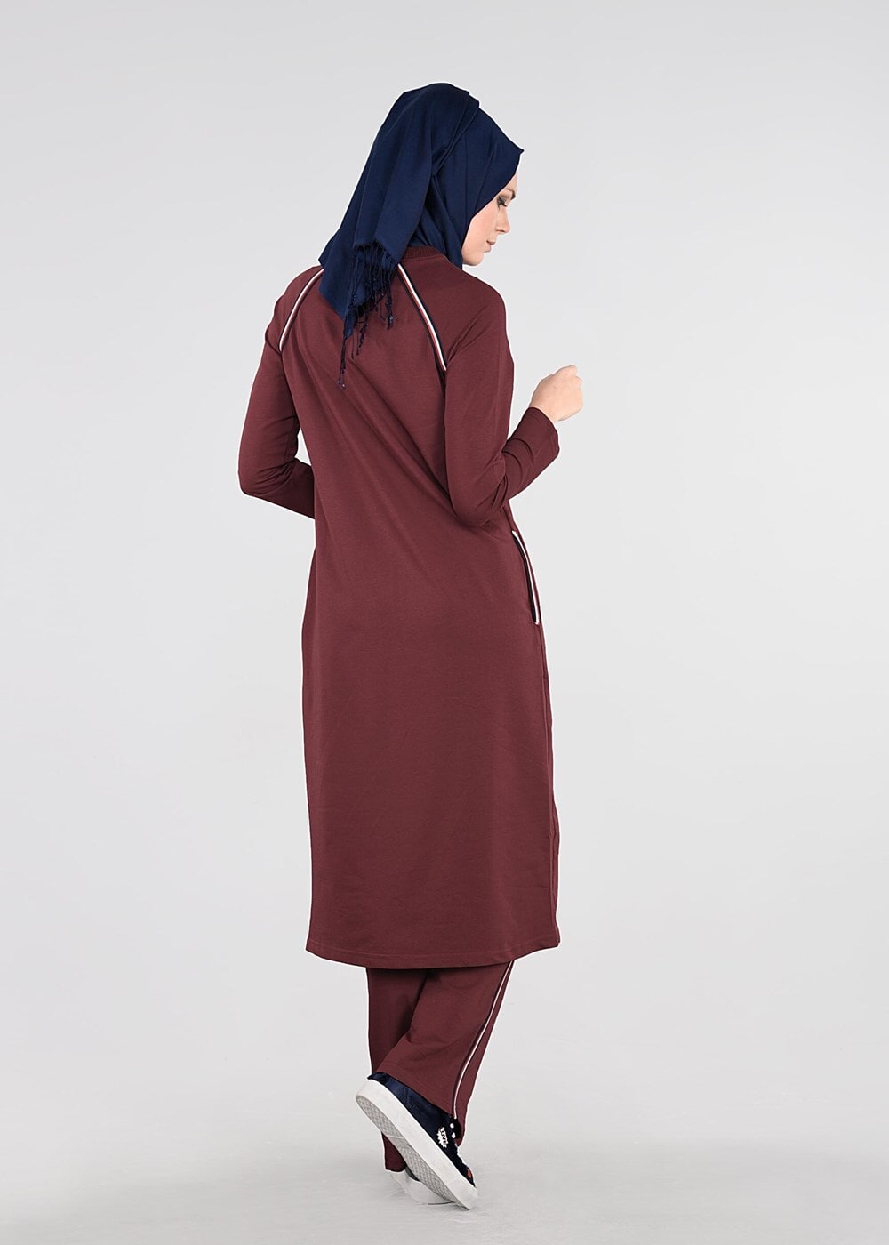 Tesettür giyim BORDO REGLAN EŞOFMAN TAKIM 31104 