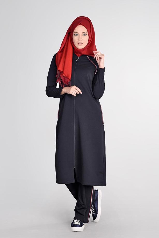 Hijab clothing NAVY BLUE REGLAN TRACKSUIT 31104 - TRENDTESETTÜR
