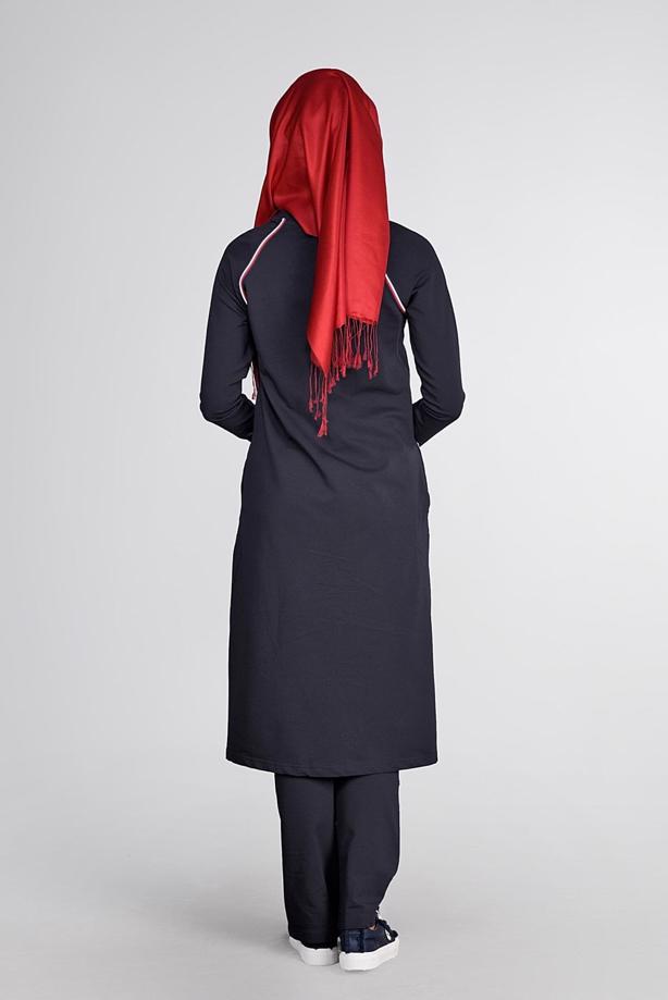 Hijab clothing NAVY BLUE REGLAN TRACKSUIT 31104 - TRENDTESETTÜR