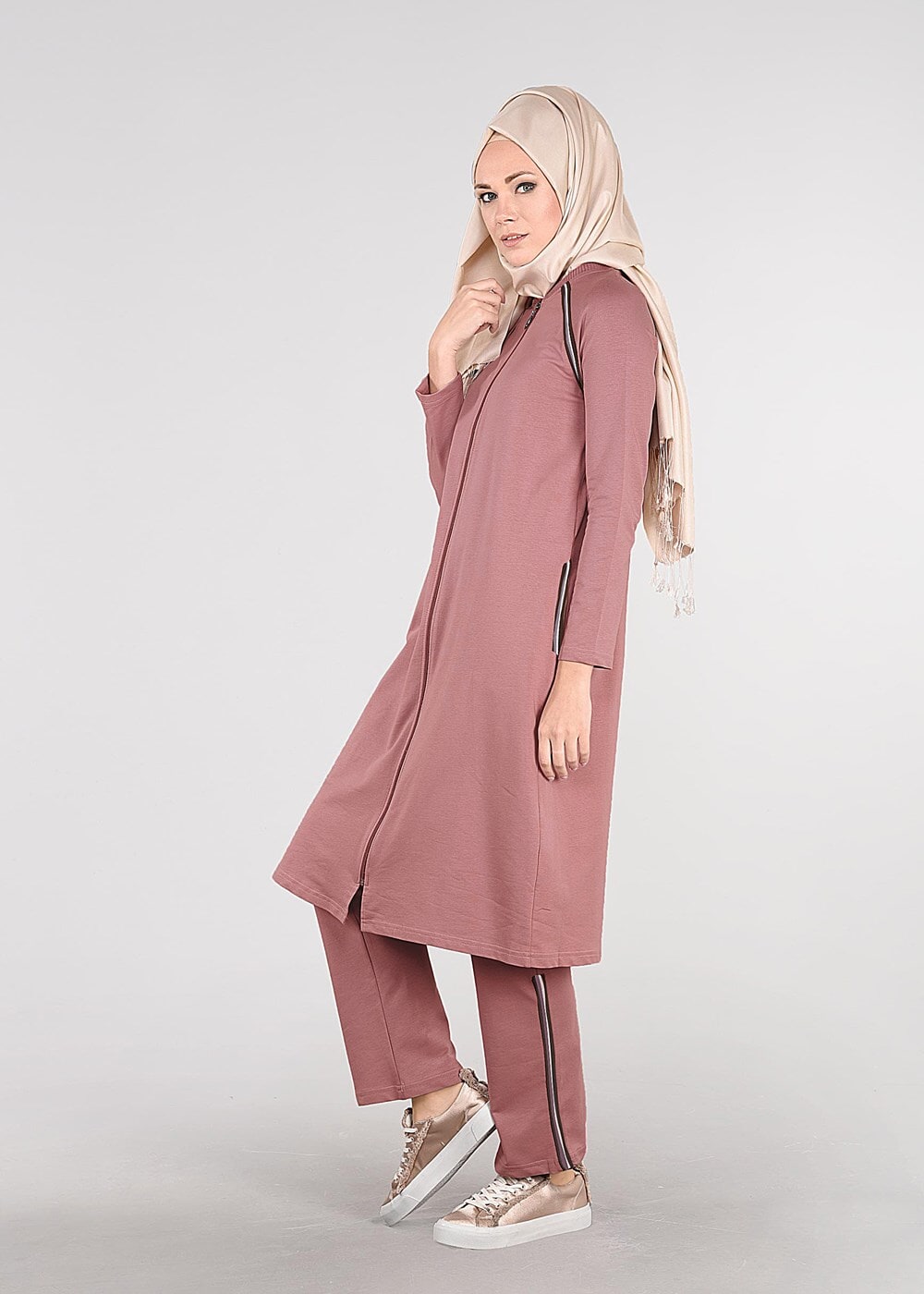 Tesettür giyim PUDRA REGLAN EŞOFMAN TAKIM 31104 