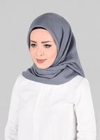 Tesettür giyim GÜMÜŞ T 9880 ALVİNA KENDİNDEN DESENLİ EŞARP