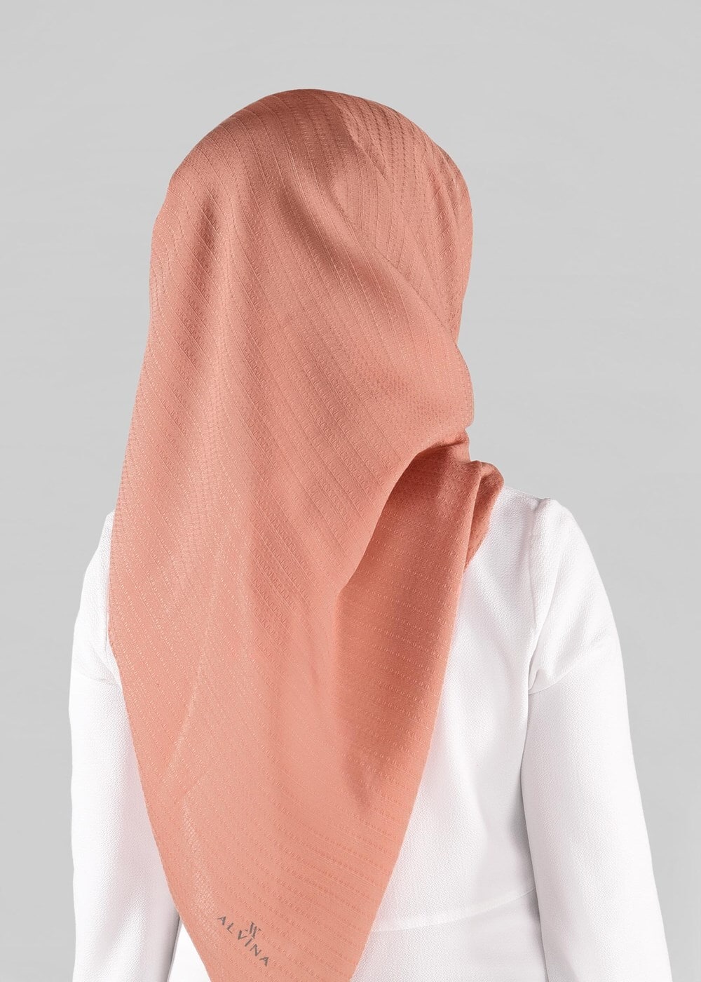 Tesettür giyim PUDRA T 9880 ALVİNA KENDİNDEN DESENLİ EŞARP