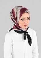 Tesettür giyim SİYAH T 9878-1 ALVİNA ETNİK DESEN ŞAL EŞARP-ALVİNA