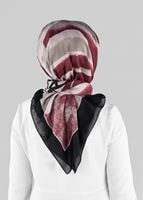 Tesettür giyim SİYAH T 9878-1 ALVİNA ETNİK DESEN ŞAL EŞARP-ALVİNA