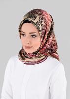 Tesettür giyim ALTIN T 10063-1 ALVİNA DESENLİ EŞARP-ALVİNA