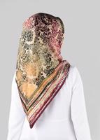 Tesettür giyim ALTIN T 10063-1 ALVİNA DESENLİ EŞARP-ALVİNA