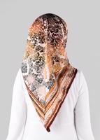 Tesettür giyim KAHVE T 10063-1 ALVİNA DESENLİ EŞARP-ALVİNA