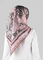 Tesettür giyim PUDRA T 10063-1 ALVİNA DESENLİ EŞARP-ALVİNA