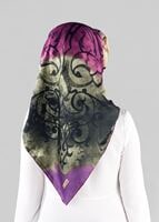 Tesettür giyim MOR T 10064-1  ALVİNA DESENLİ EŞARP-ALVİNA