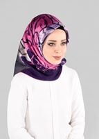 Tesettür giyim MOR T 10064-1  ALVİNA DESENLİ EŞARP-ALVİNA