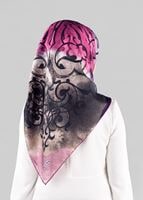 Tesettür giyim MOR T 10064-1  ALVİNA DESENLİ EŞARP-ALVİNA