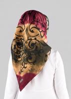 Tesettür giyim BORDO T 10064-1  ALVİNA DESENLİ EŞARP-ALVİNA