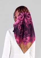 Tesettür giyim FUŞYA T 10064-1  ALVİNA DESENLİ EŞARP-ALVİNA