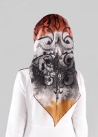 Tesettür giyim KAHVE T 10064-1  ALVİNA DESENLİ EŞARP-ALVİNA