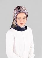 Tesettür giyim PEMBE T 10064-1  ALVİNA DESENLİ EŞARP-ALVİNA