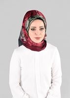 Tesettür giyim ALTIN T 10064-1  ALVİNA DESENLİ EŞARP-ALVİNA