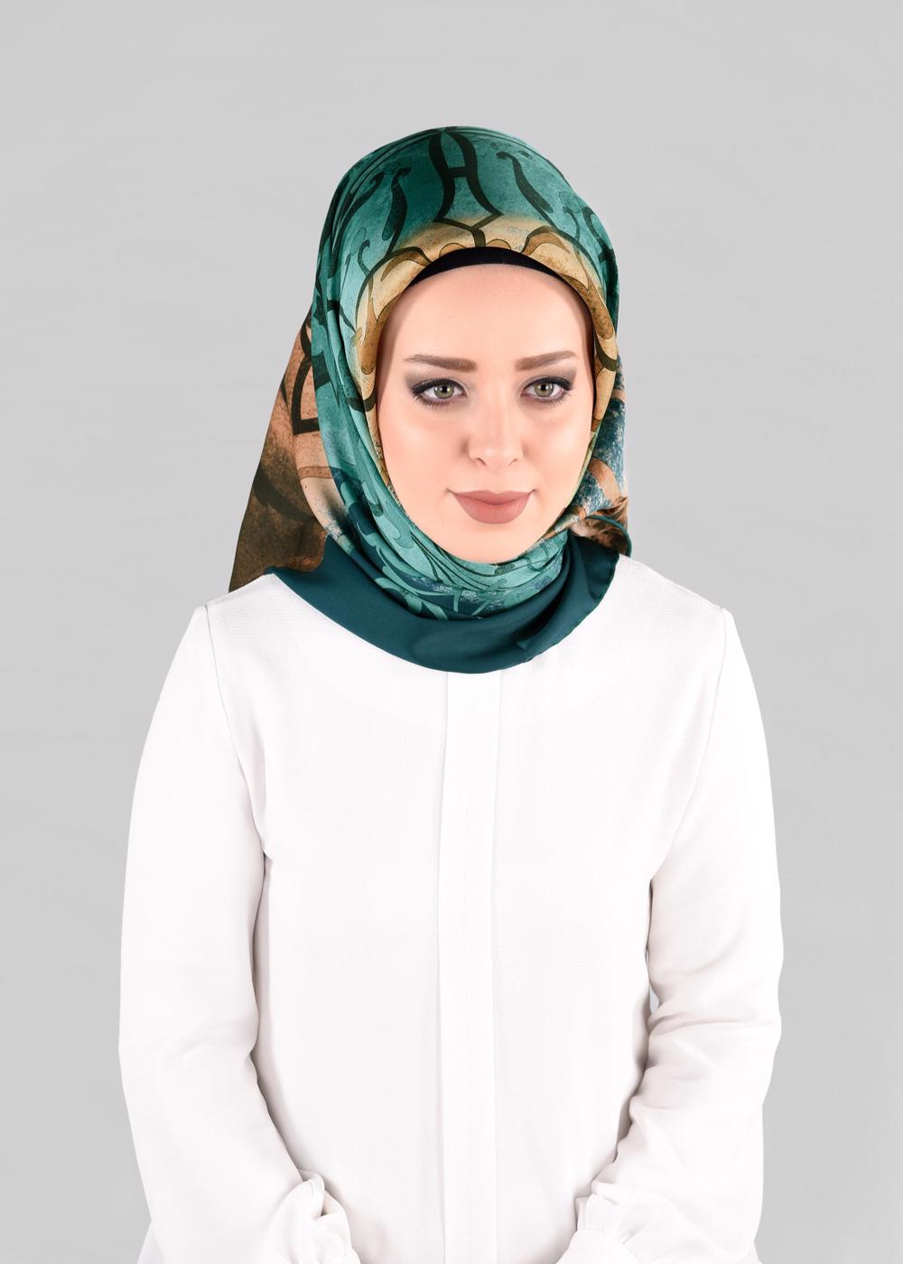 Tesettür giyim MOR T 10064-1  ALVİNA DESENLİ EŞARP-ALVİNA