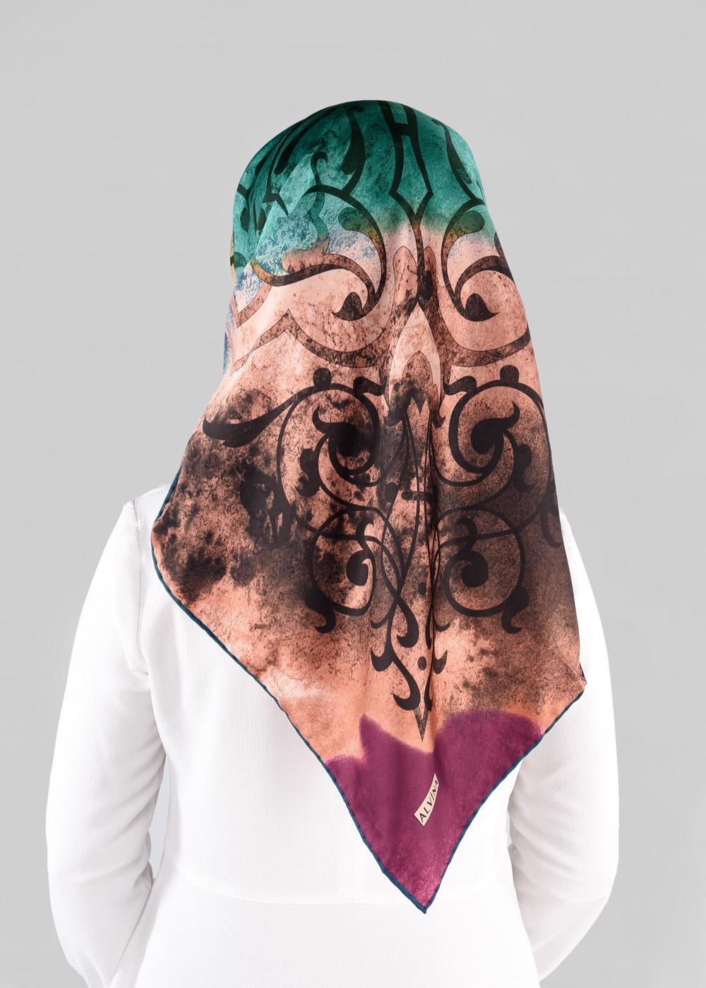 Tesettür giyim MOR T 10064-1  ALVİNA DESENLİ EŞARP-ALVİNA