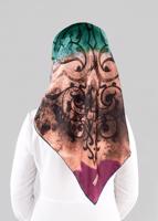 Tesettür giyim MOR T 10064-1  ALVİNA DESENLİ EŞARP-ALVİNA