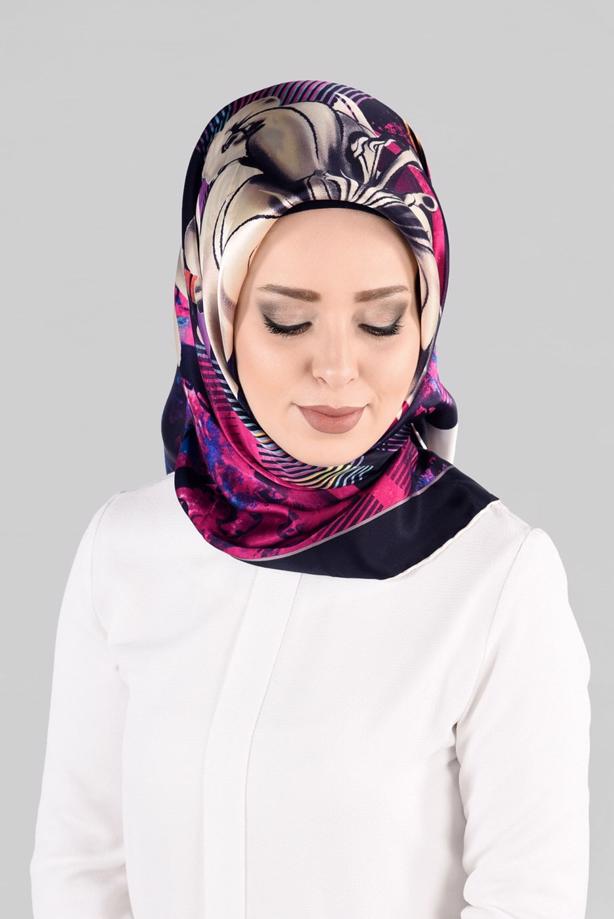 Vêtements hijab NOIR ALVINA ÉCHARPE EN SOIE 12966-1  - TRENDTESETTÜR