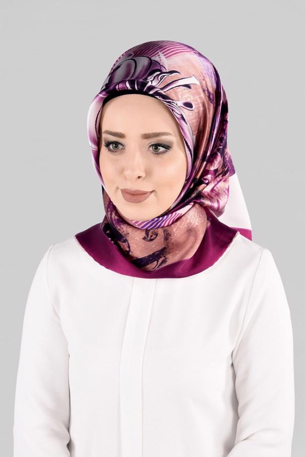 Hijab clothing FUCHSIA ALVINA SILK SCARF 12966-1  - TRENDTESETTÜR