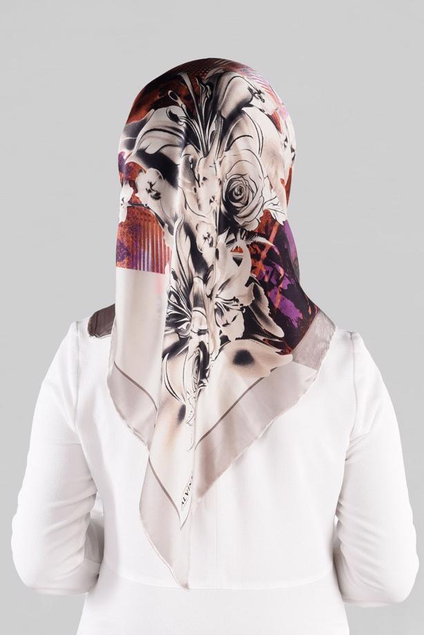 Hijab clothing BEIGE ALVINA SILK SCARF 12966-1  - TRENDTESETTÜR