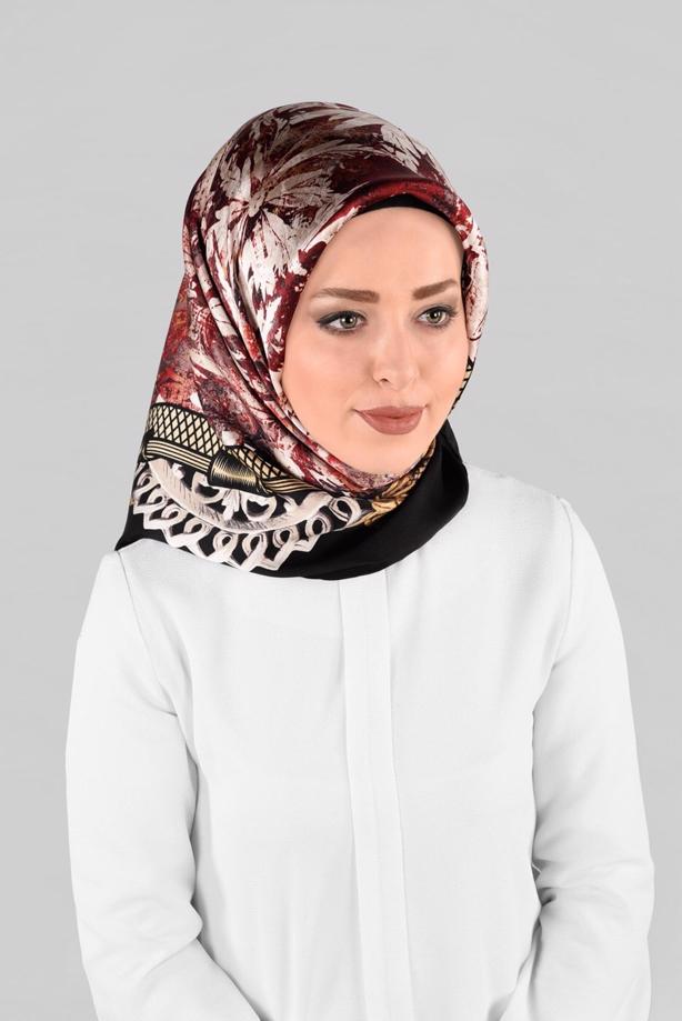 Vêtements hijab NOIR ALVINA ÉCHARPE EN SOIE 12967-1  - TRENDTESETTÜR