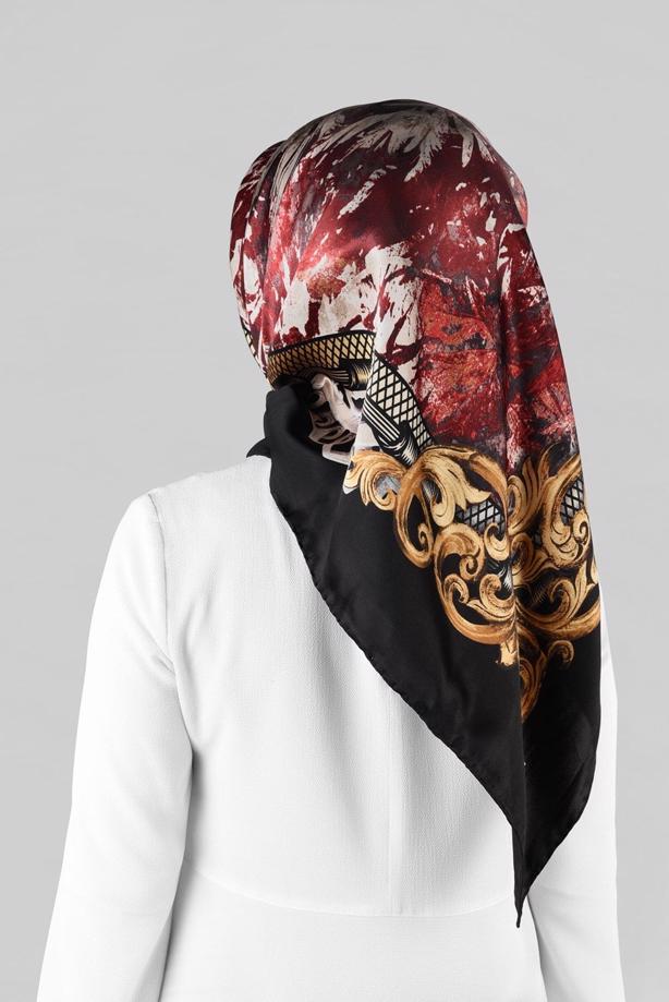 Vêtements hijab NOIR ALVINA ÉCHARPE EN SOIE 12967-1  - TRENDTESETTÜR