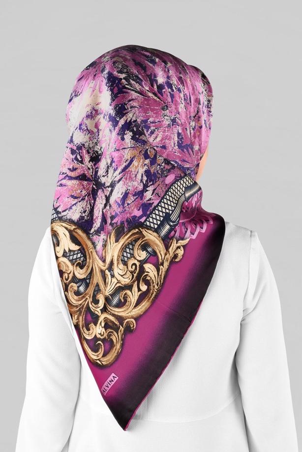 Vêtements hijab FUCHSIA ALVINA ÉCHARPE EN SOIE 12967-1  - TRENDTESETTÜR