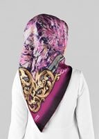 Vêtements hijab FUCHSIA ALVINA ÉCHARPE EN SOIE 12967-1 