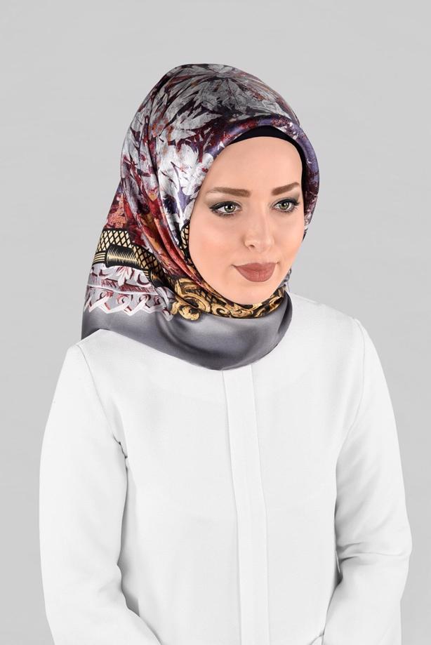 Hijab clothing SILVER ALVINA SILK SCARF 12967-1  - TRENDTESETTÜR