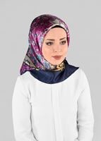 Vêtements hijab BLEU MARINE ALVINA ÉCHARPE EN SOIE 12967-1 