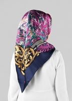 Vêtements hijab BLEU MARINE ALVINA ÉCHARPE EN SOIE 12967-1 