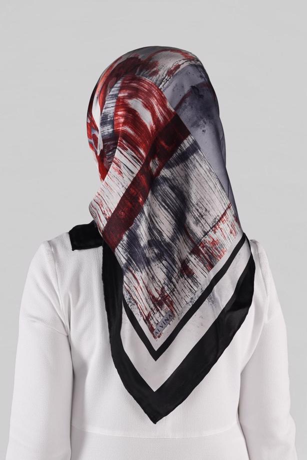 Hijab clothing BLACK ALVINA SILK SCARF 12968-1 - TRENDTESETTÜR